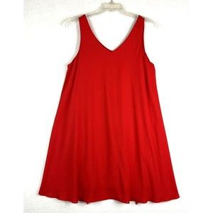 Women's Pinkblush Tank Style A-Line Lined V-Neck Dress, EUC, Red, L
